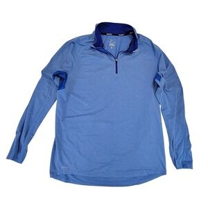 Nike Dri Fit Mens Long Sleeve Running Training Athletic Quarter Zip Pullover L
